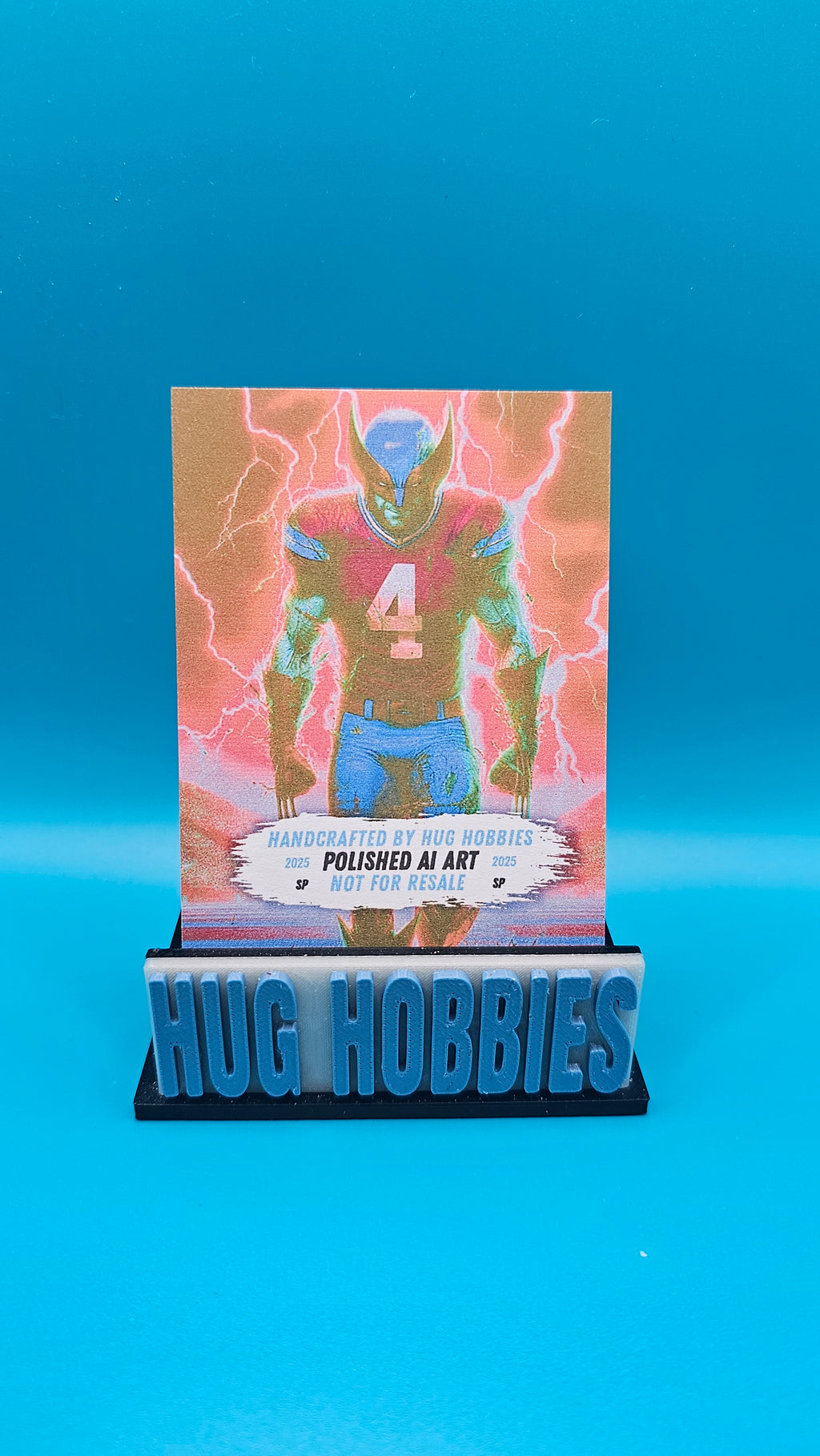 Wolverine as Brett Favre No. 4 - Marvel/NFL Green Bay Packers Glossy Layered Custom Card
