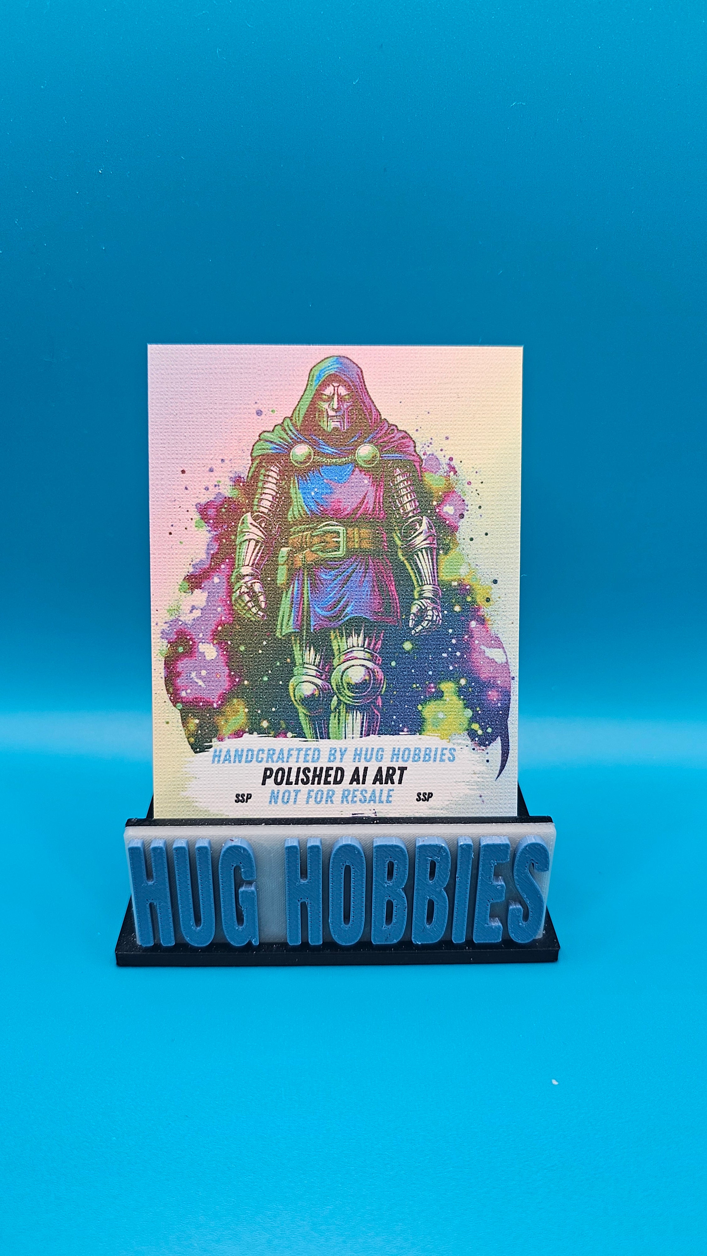 Doctor Doom - Marvel-Inspired Small Dot-Foil Holographic Custom Card with Canvas Back