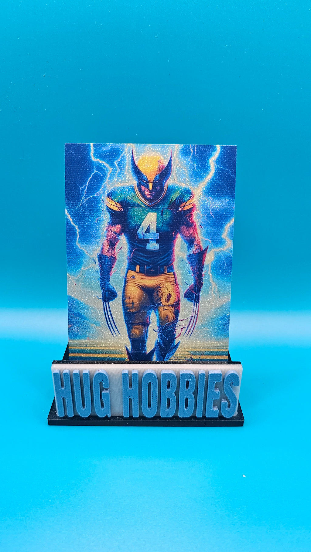 Wolverine as Brett Favre No. 4 - Marvel/NFL Green Bay Packers Light Frost Holographic Custom Card with Canvas Back