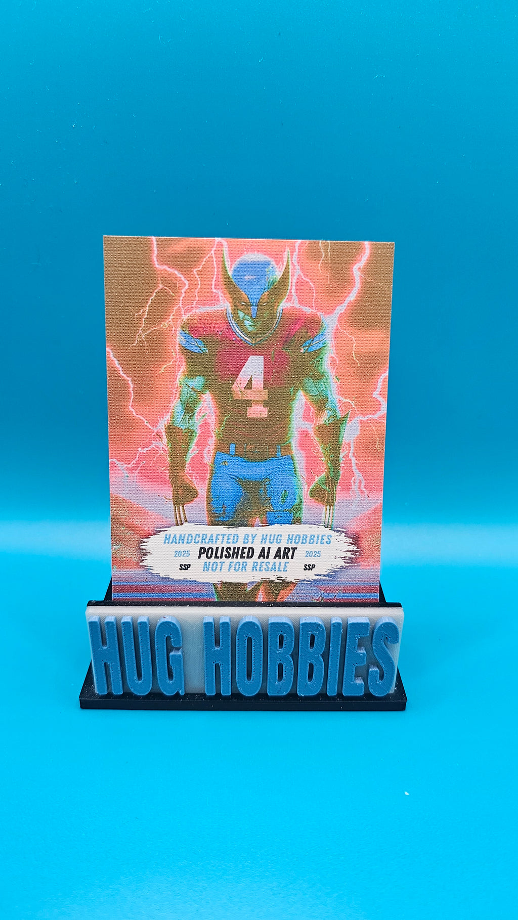 Wolverine as Brett Favre No. 4 - Marvel/NFL Green Bay Packers Light Frost Holographic Custom Card with Canvas Back