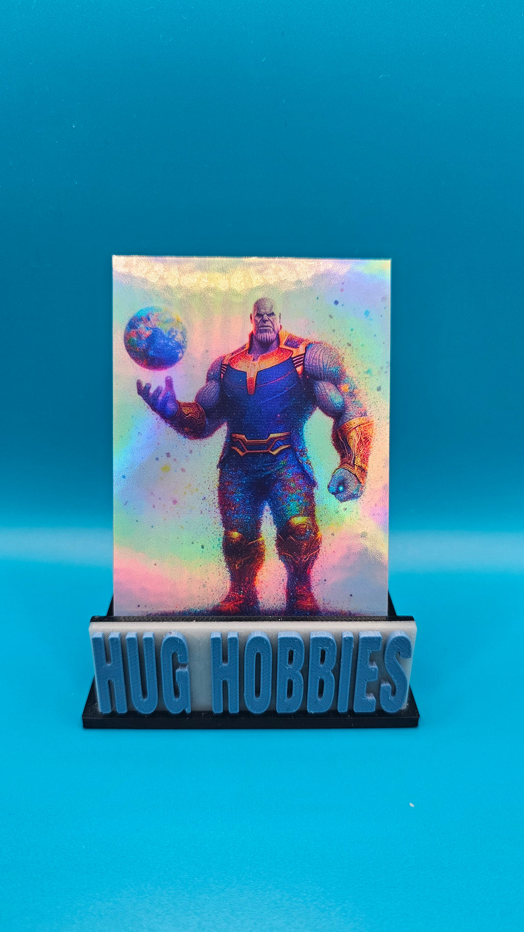 Thanos Holding the World in His Right Hand - Marvel-Inspired Holographic Custom Card