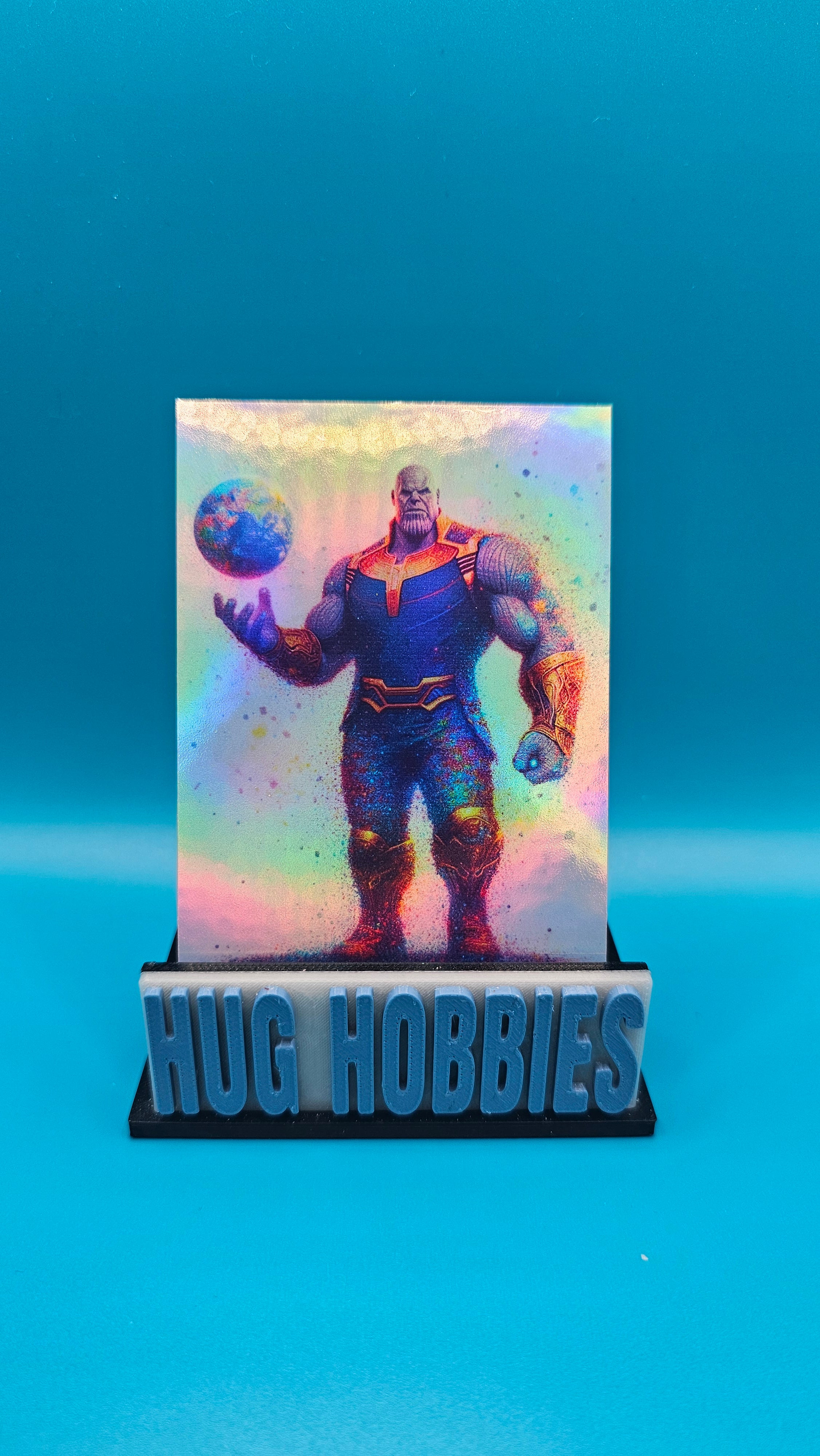 Thanos Holding the World in His Right Hand - Marvel-Inspired Holographic Custom Card