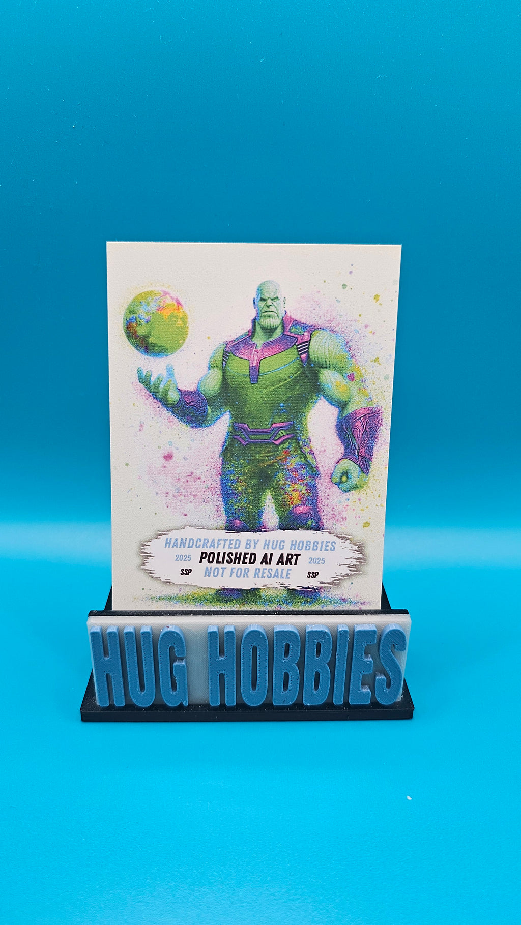 Thanos Holding the World in His Right Hand - Marvel-Inspired Holographic Custom Card