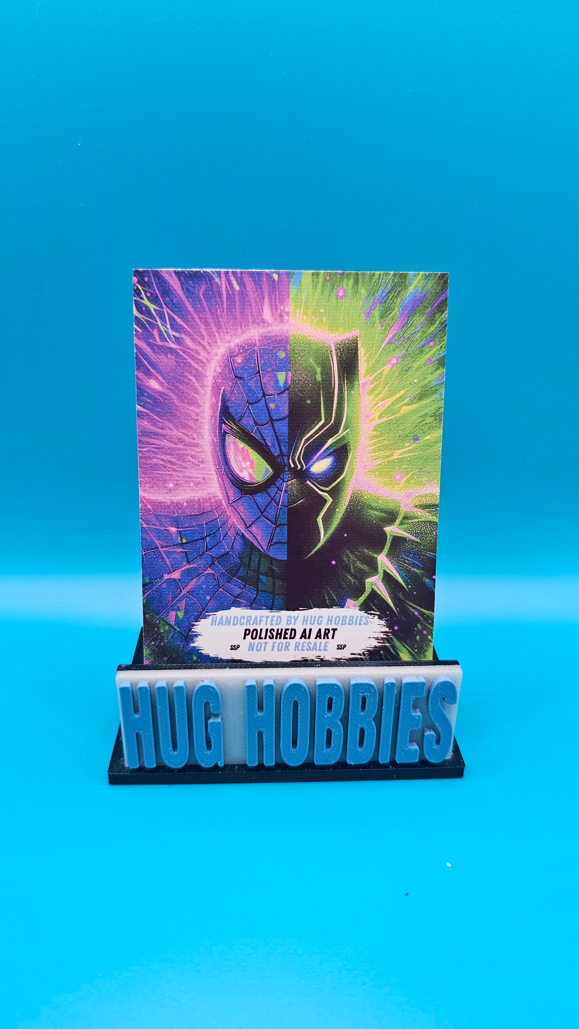 Black Panther and Spider-Man Split Portrait - Marvel-Inspired Laser Holographic Custom Card