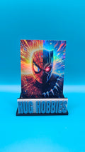 Black Panther and Spider-Man Split Portrait - Marvel-Inspired Holographic Custom Card