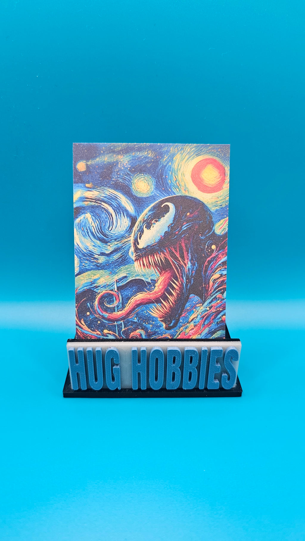Venom Side-Profile Van Gogh - Marvel-Inspired Single-Layer Matte Custom Card