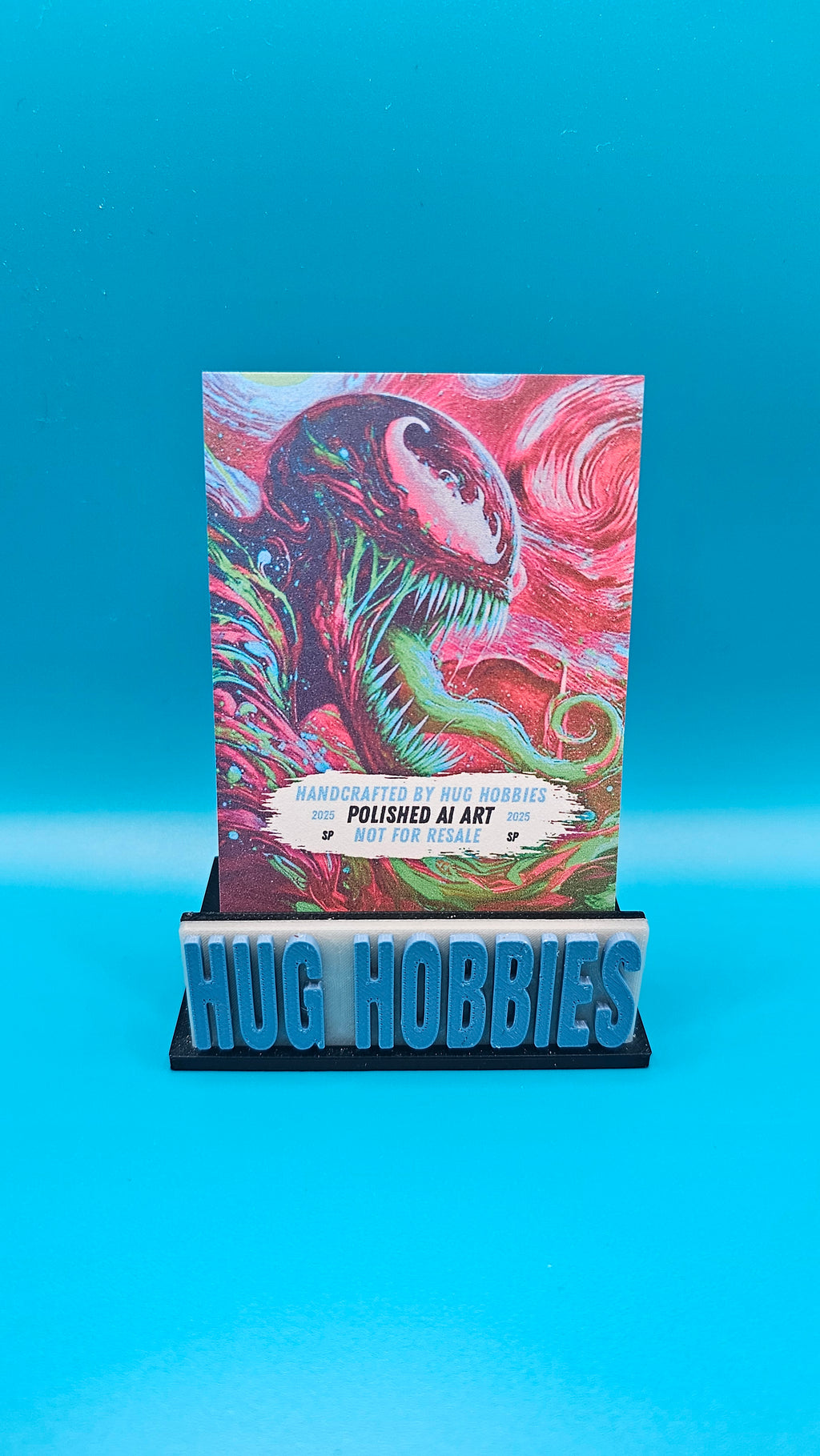 Venom Side-Profile Van Gogh - Marvel-Inspired Single-Layer Matte Custom Card