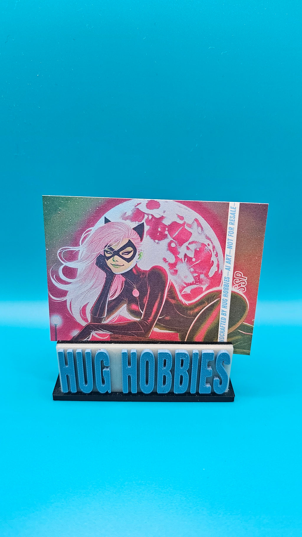 Black Cat Landscape - Marvel-Inspired Textured Frost Holographic Custom Card