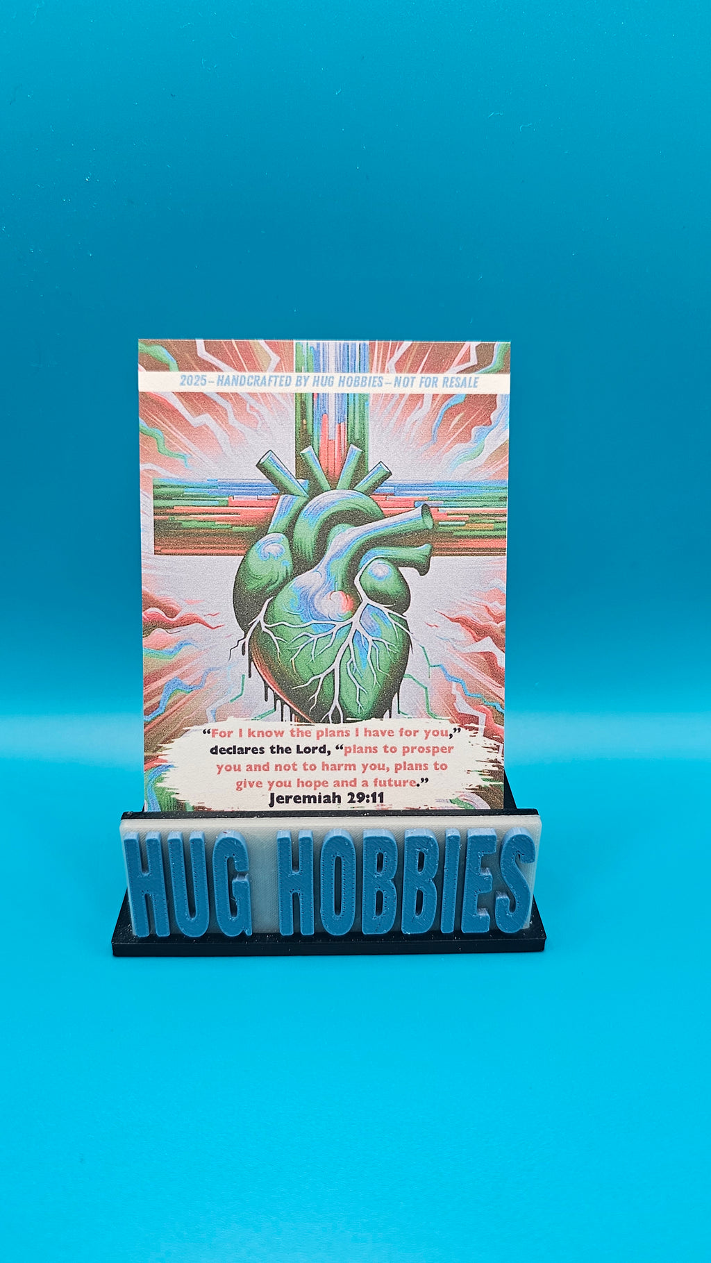 Anatomically Correct Heart on a Cross - Jeremiah 29:11 Christian Matte Custom Card