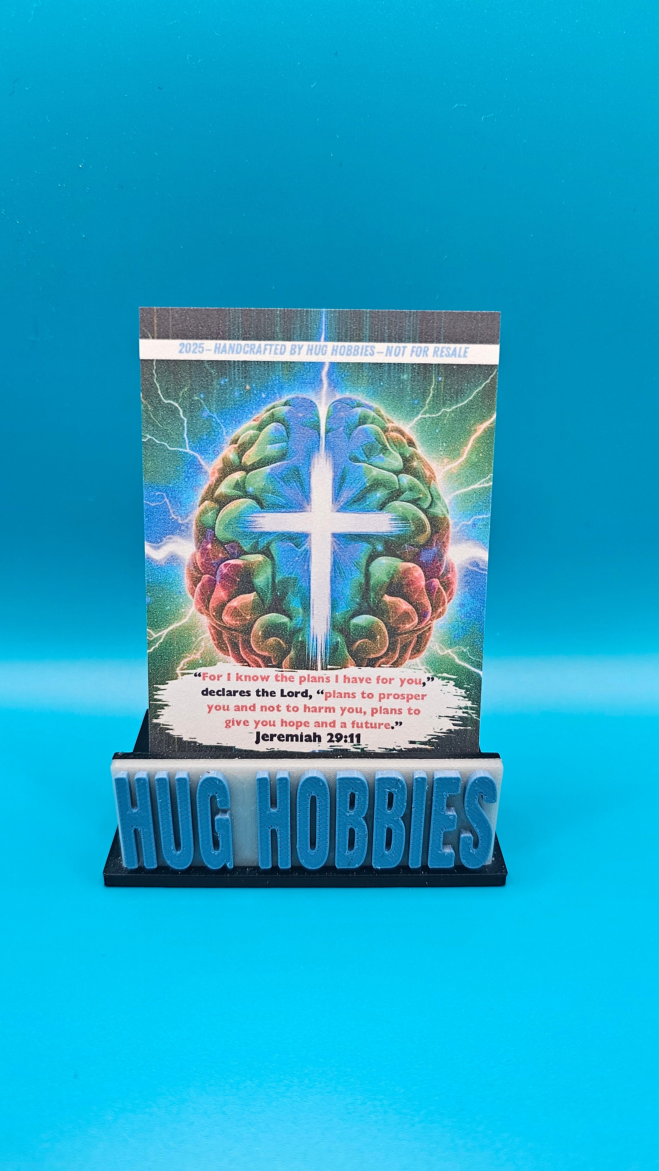 Cross and Brain - Jeremiah 29:11 Christian Matte Custom Card