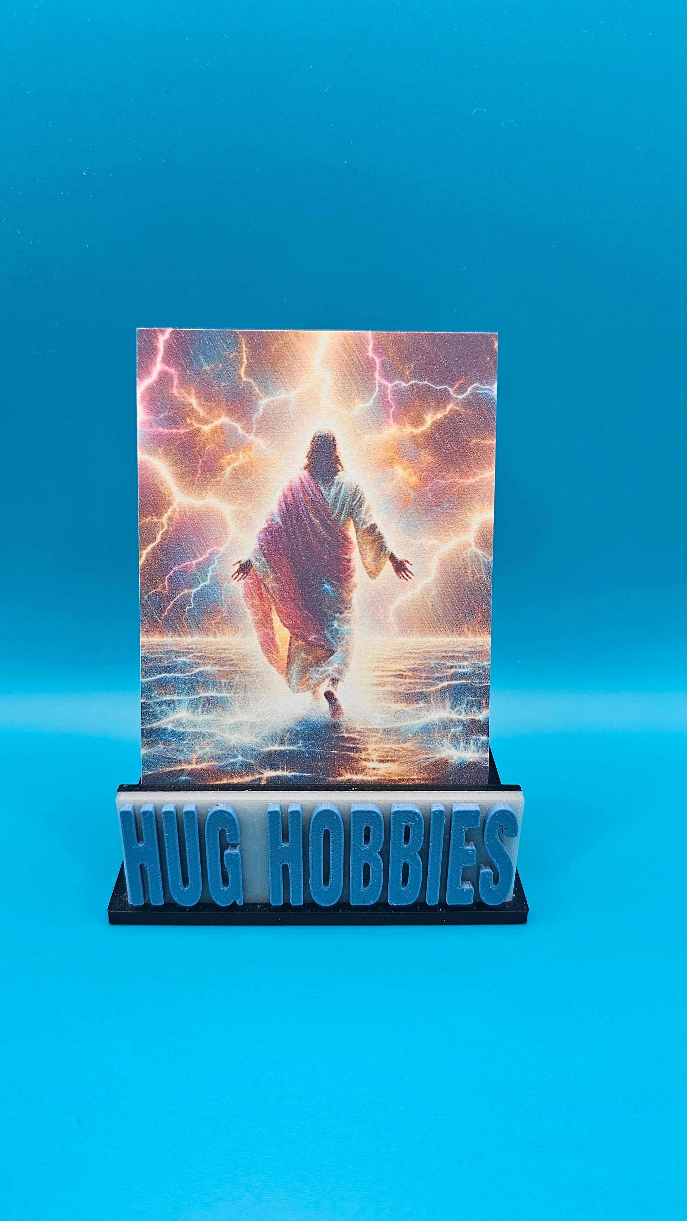 Jesus Walking on Water in a Lightning Storm - Jeremiah 29:11 Christian Matte Custom Card