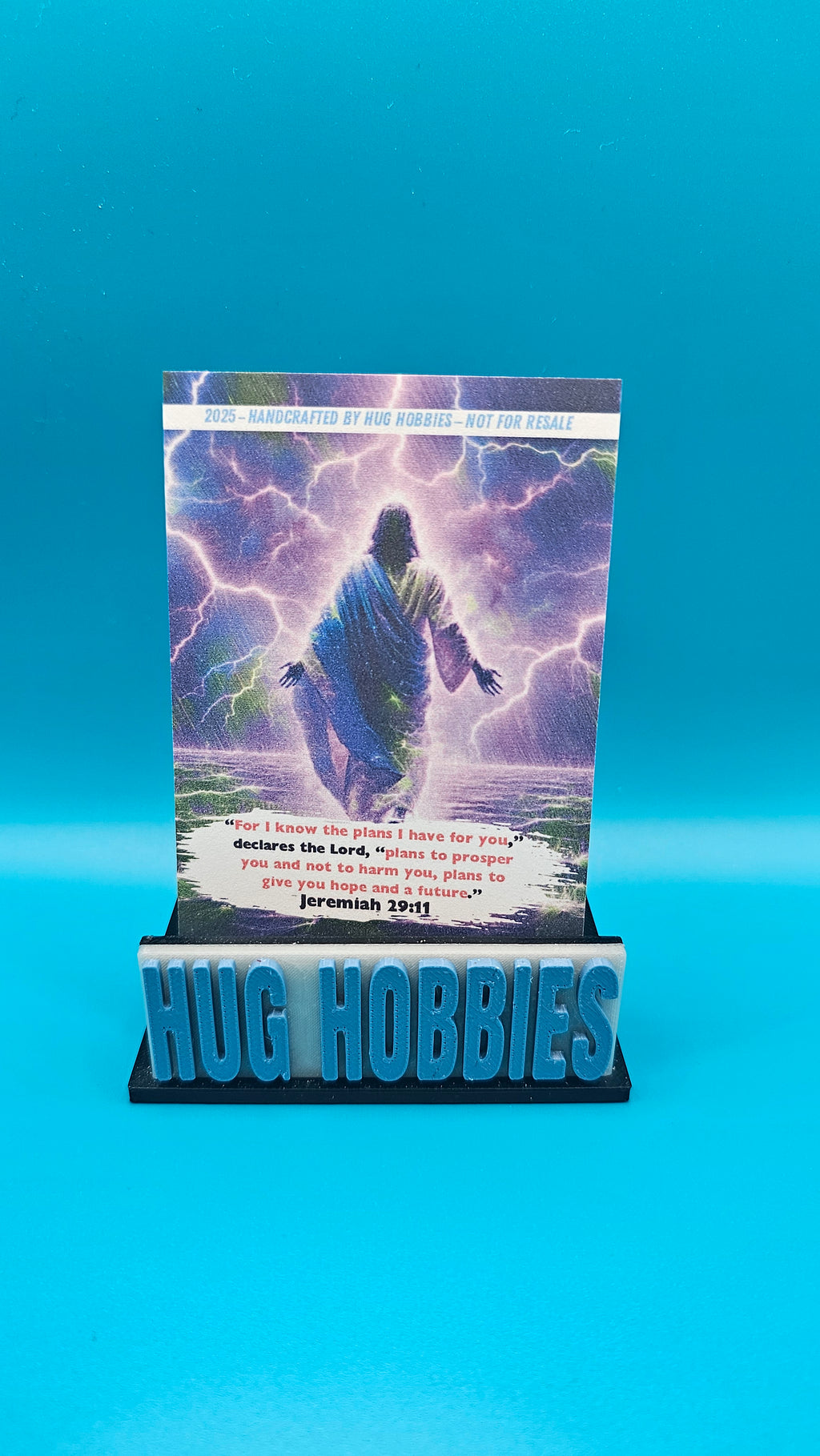 Jesus Walking on Water in a Lightning Storm - Jeremiah 29:11 Christian Matte Custom Card