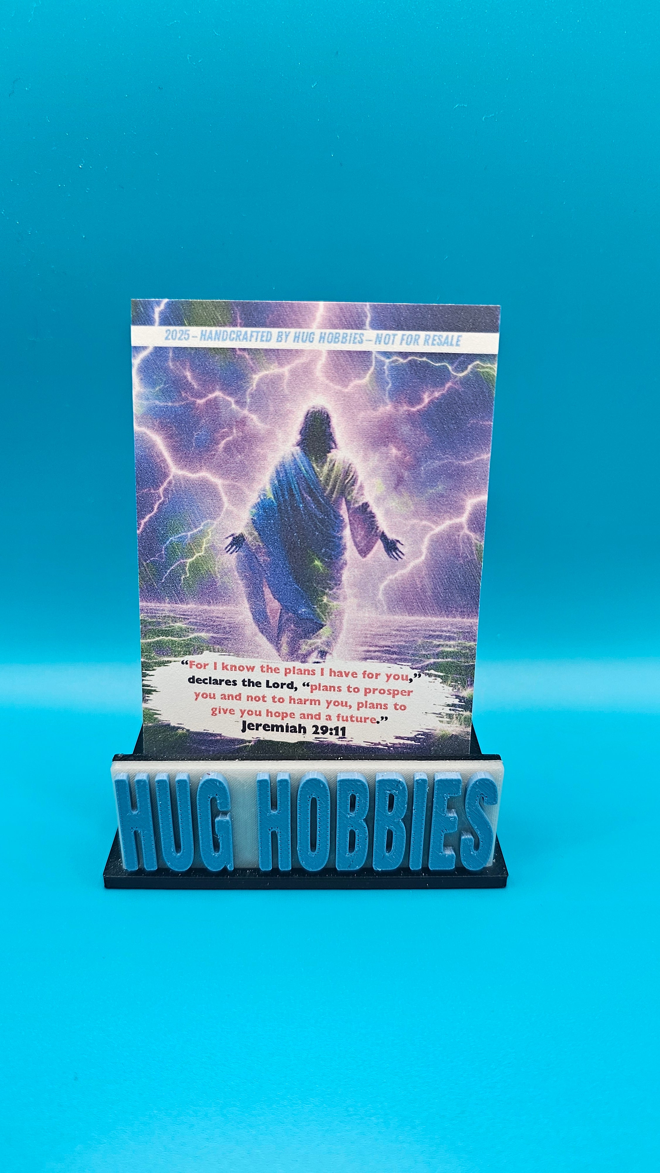 Jesus Walking on Water in a Lightning Storm - Jeremiah 29:11 Christian Matte Custom Card