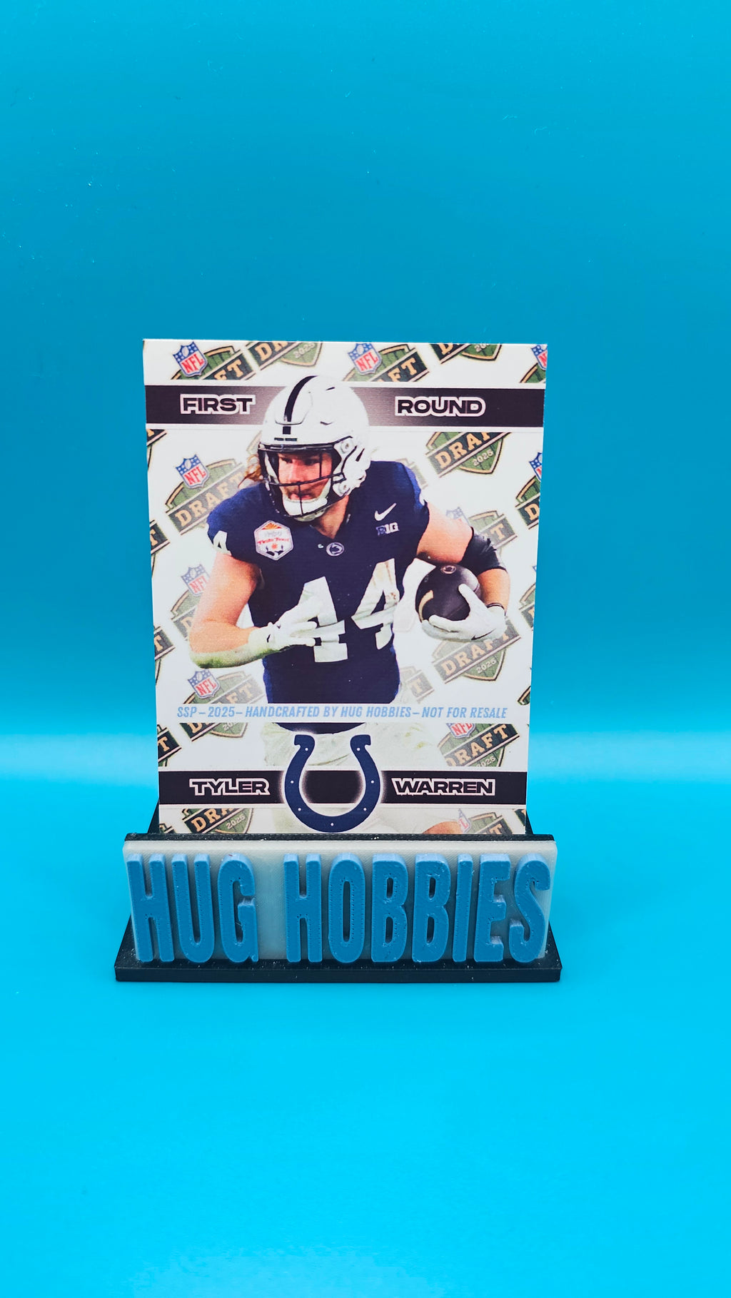 Tyler Warren 2025 First-Round Rookie Insert - Penn State Nittany Lions / Indianapolis Colts Glow-in-the-Dark Custom Card