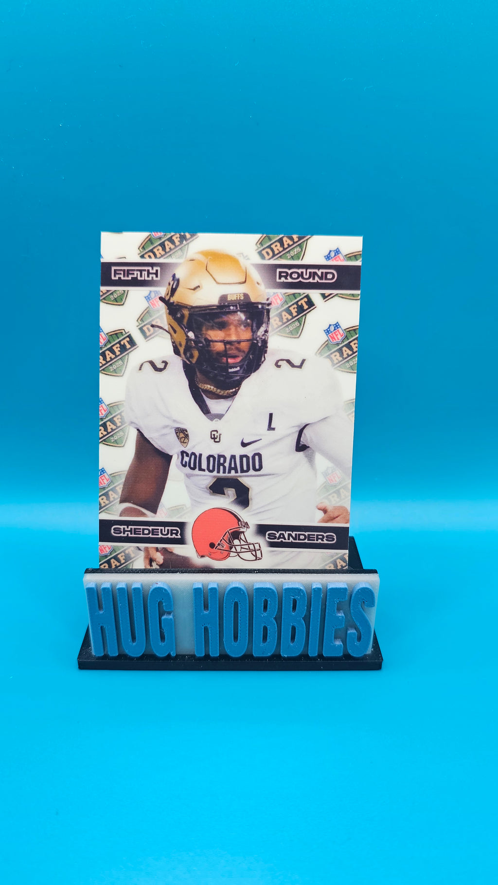 Shedeur Sanders 2025 Fifth-Round Rookie Insert - Colorado Buffaloes / Cleveland Browns Glow-in-the-Dark Custom Card