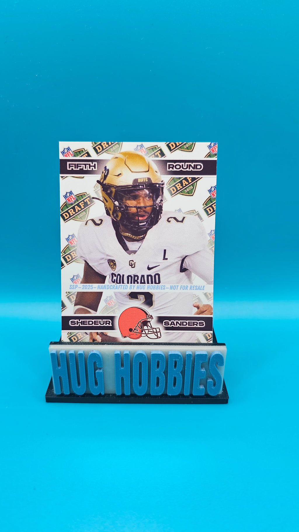 Shedeur Sanders 2025 Fifth-Round Rookie Insert - Colorado Buffaloes / Cleveland Browns Glow-in-the-Dark Custom Card