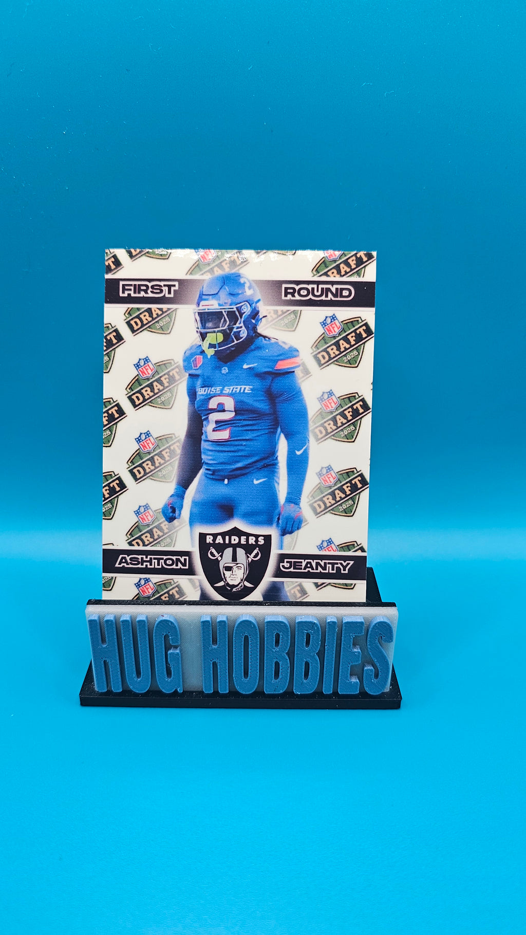 Ashton Jeanty 2025 First-Round Rookie Insert - Boise State Broncos / Las Vegas Raiders Glow-in-the-Dark Custom Card