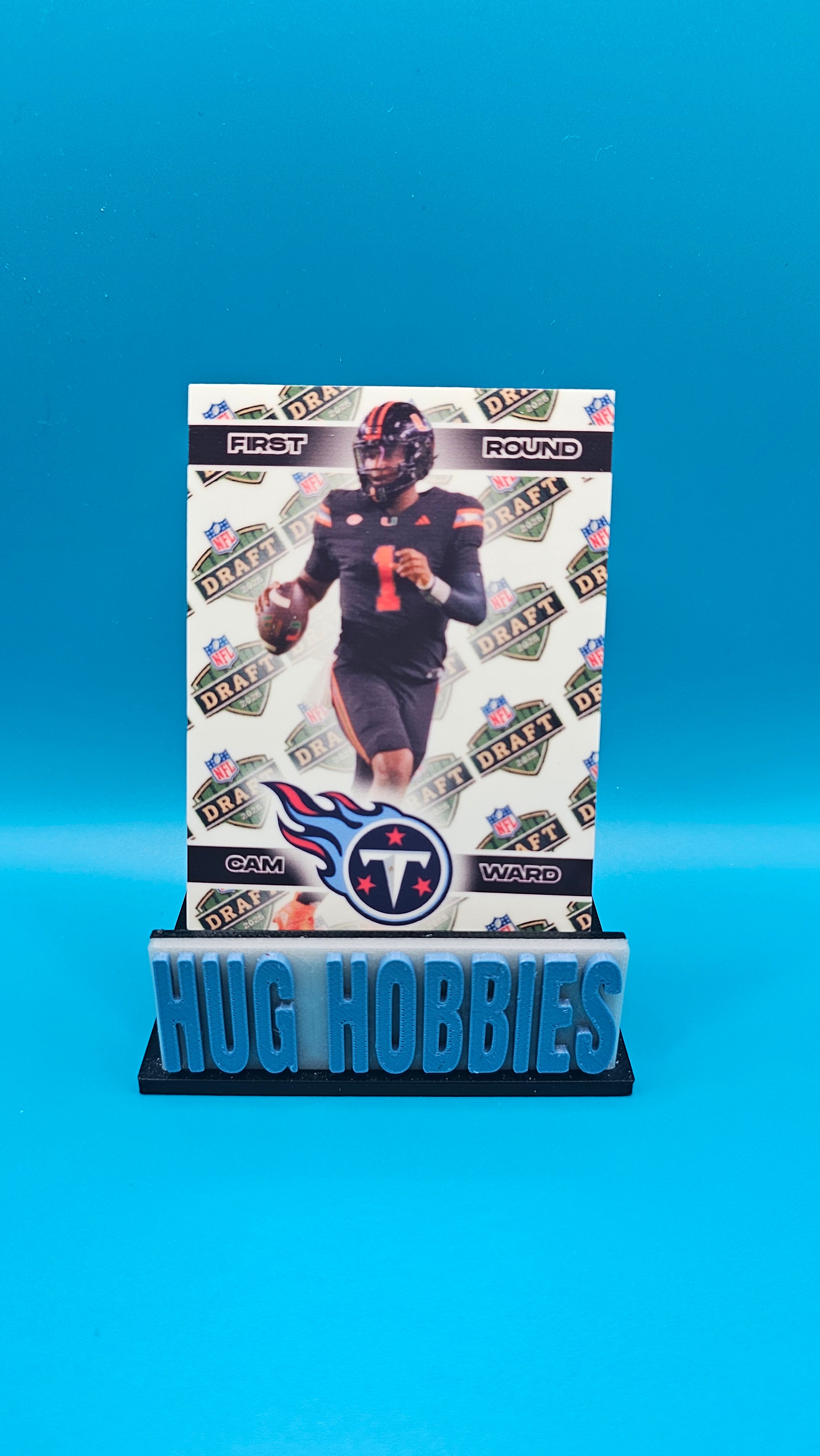 Cam Ward 2025 First-Overall Rookie Insert - Miami Hurricanes / Tennessee Titans Glow-in-the-Dark Custom Card