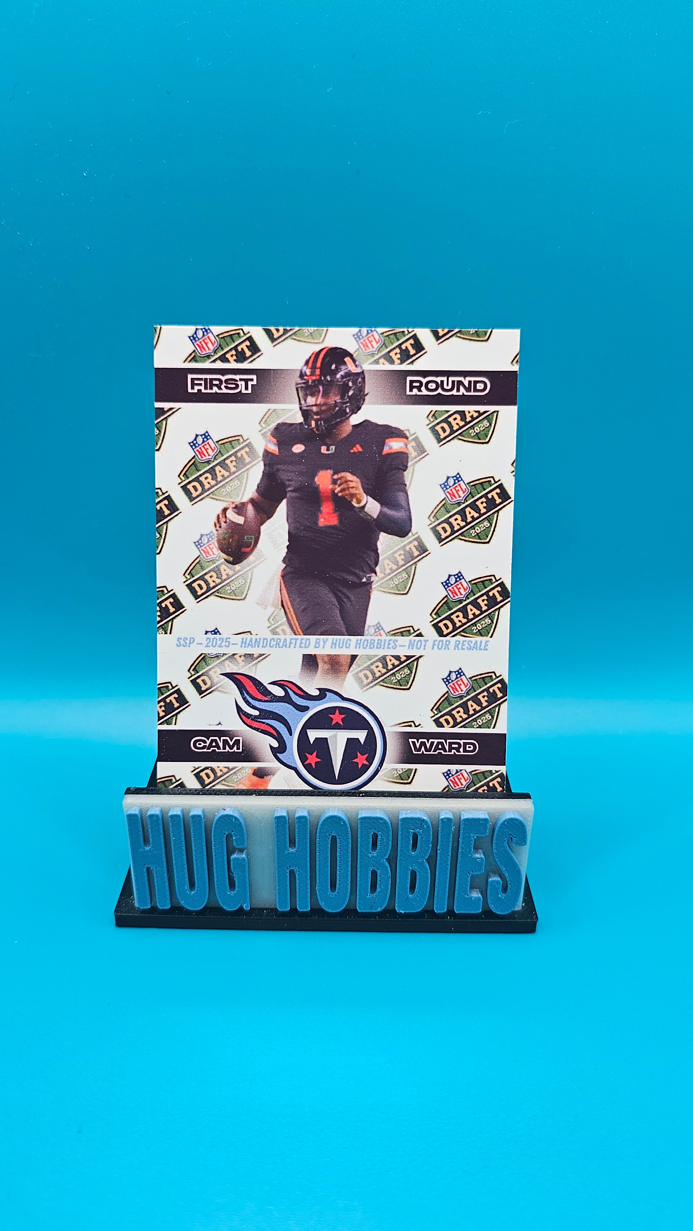 Cam Ward 2025 First-Overall Rookie Insert - Miami Hurricanes / Tennessee Titans Glow-in-the-Dark Custom Card