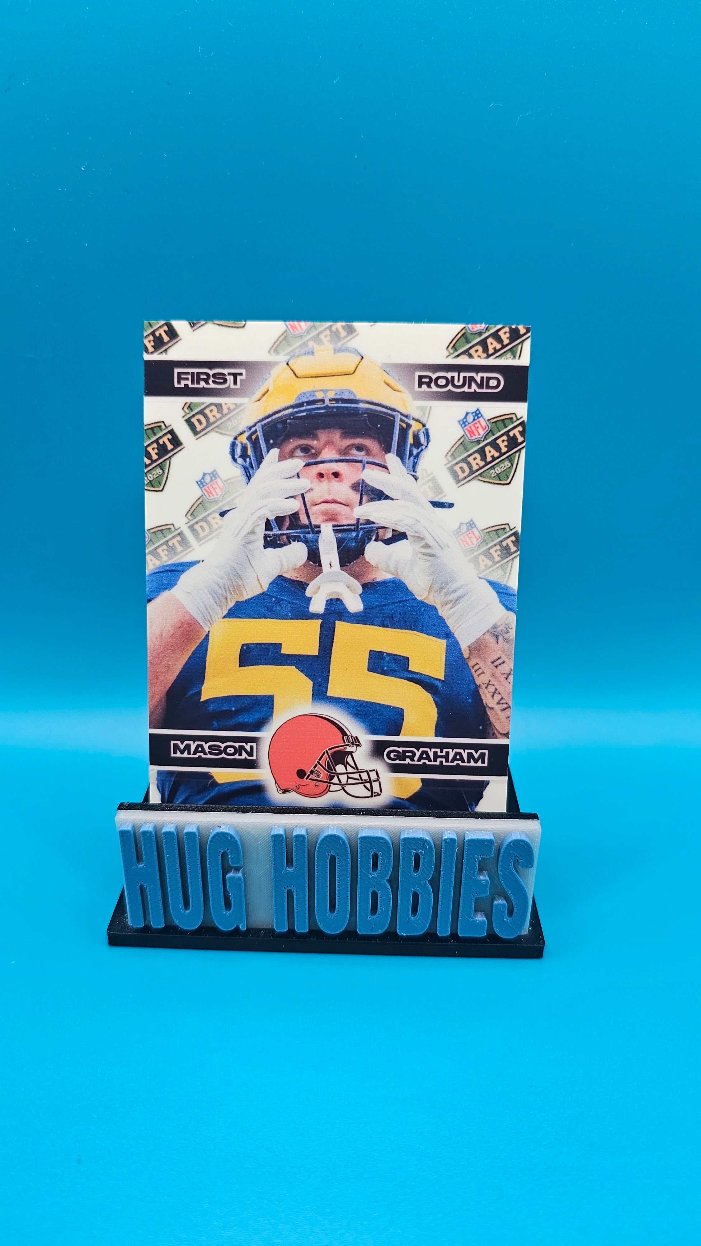 Mason Graham 2025 First-Round Rookie Insert - Michigan Wolverines / Cleveland Browns Glow-in-the-Dark Custom Card