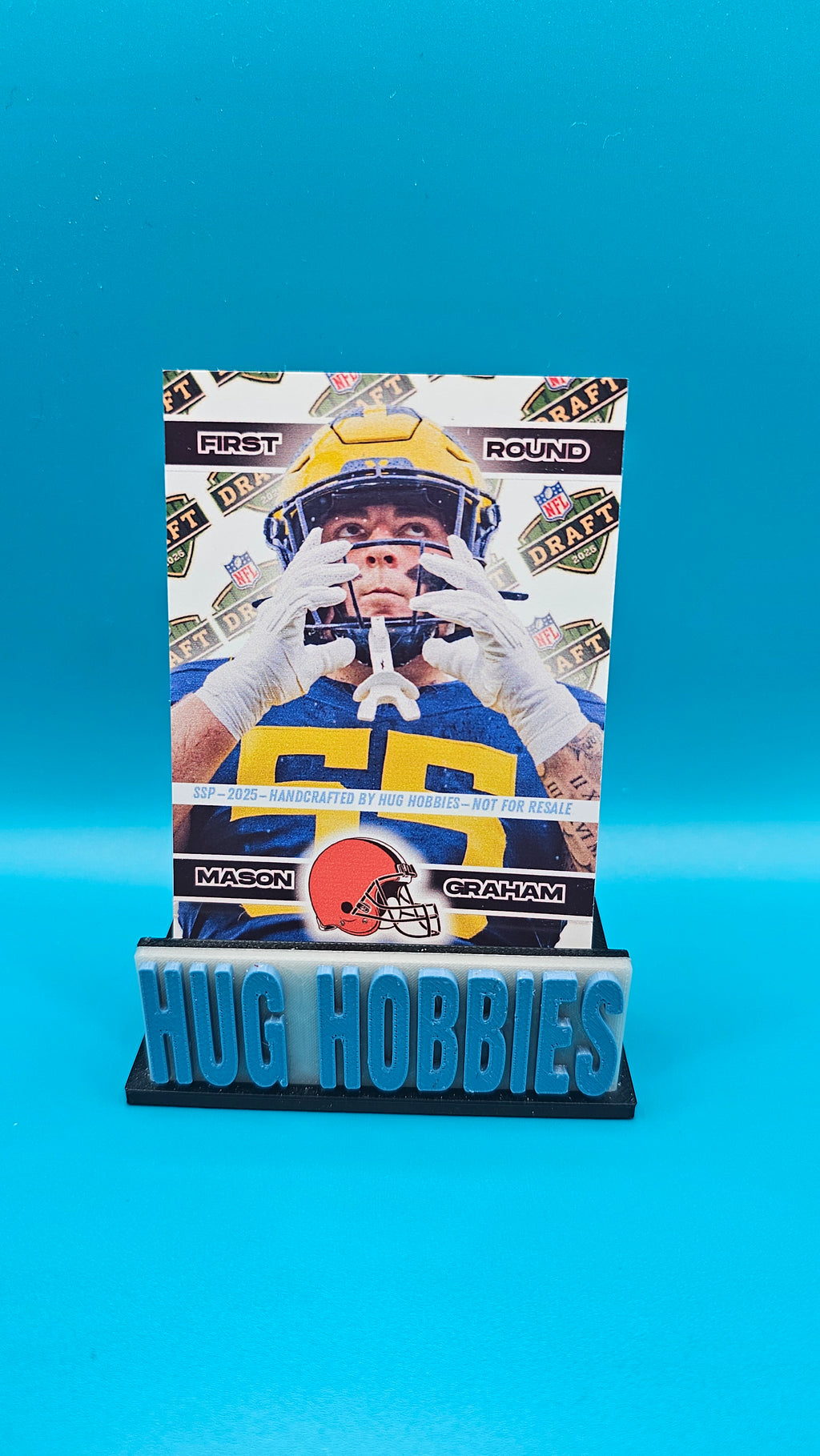 Mason Graham 2025 First-Round Rookie Insert - Michigan Wolverines / Cleveland Browns Glow-in-the-Dark Custom Card