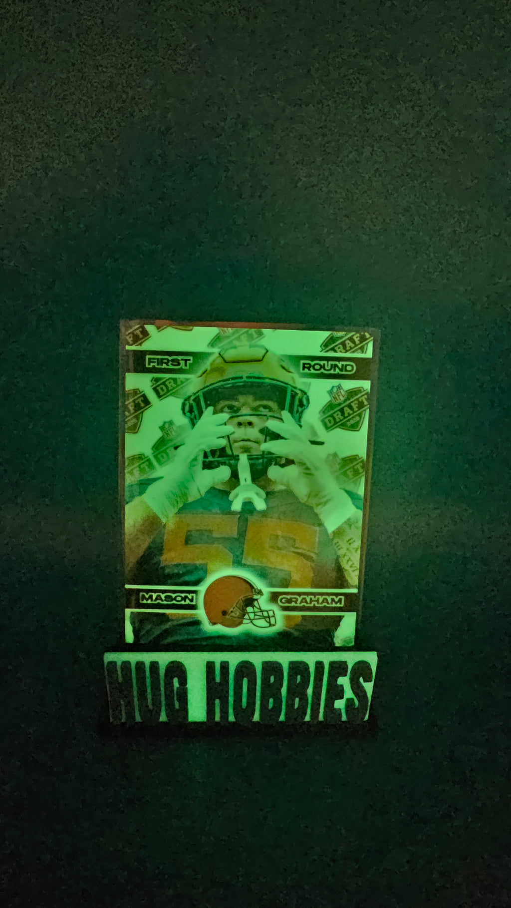 Mason Graham 2025 First-Round Rookie Insert - Michigan Wolverines / Cleveland Browns Glow-in-the-Dark Custom Card