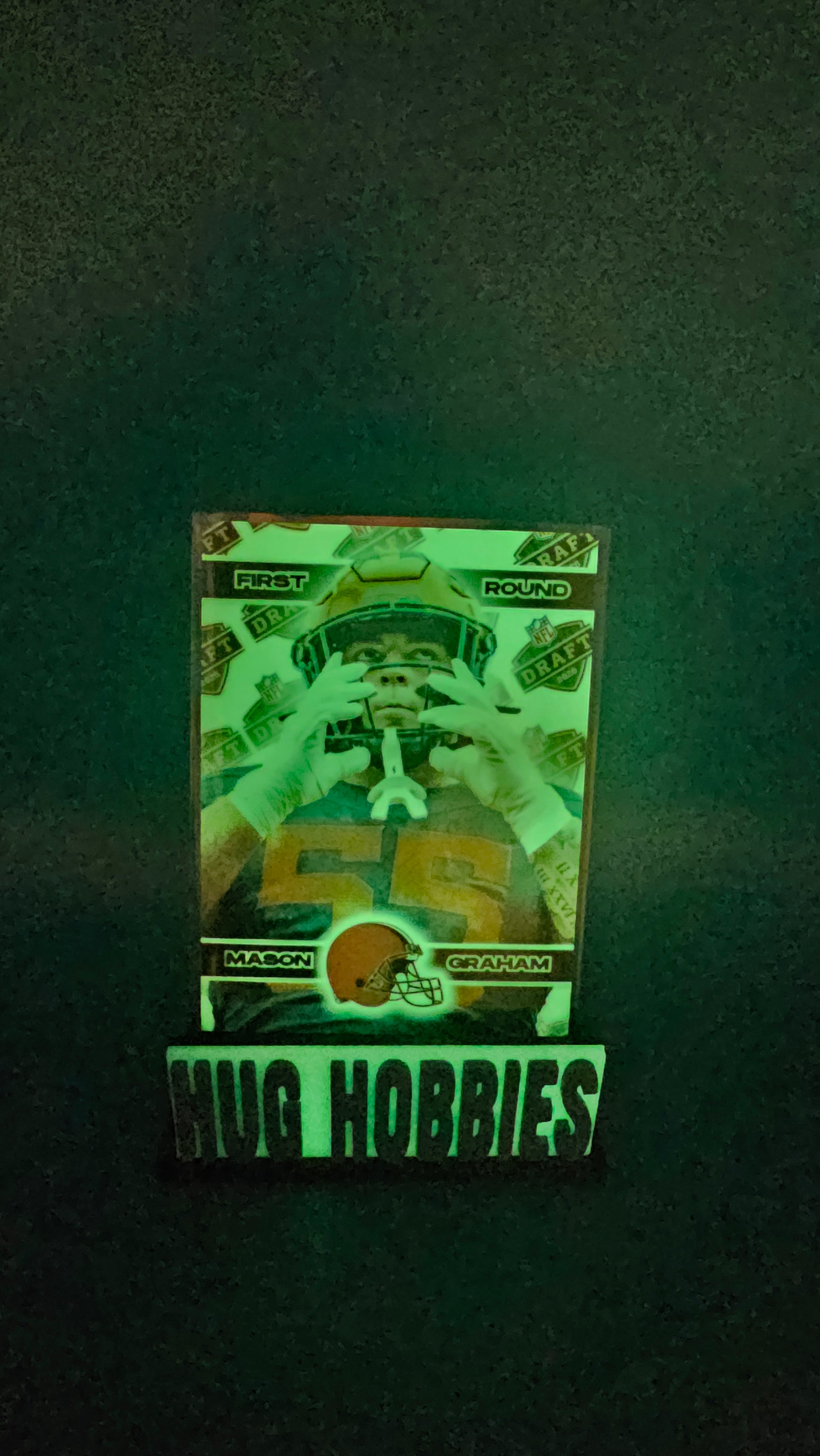 Mason Graham 2025 First-Round Rookie Insert - Michigan Wolverines / Cleveland Browns Glow-in-the-Dark Custom Card