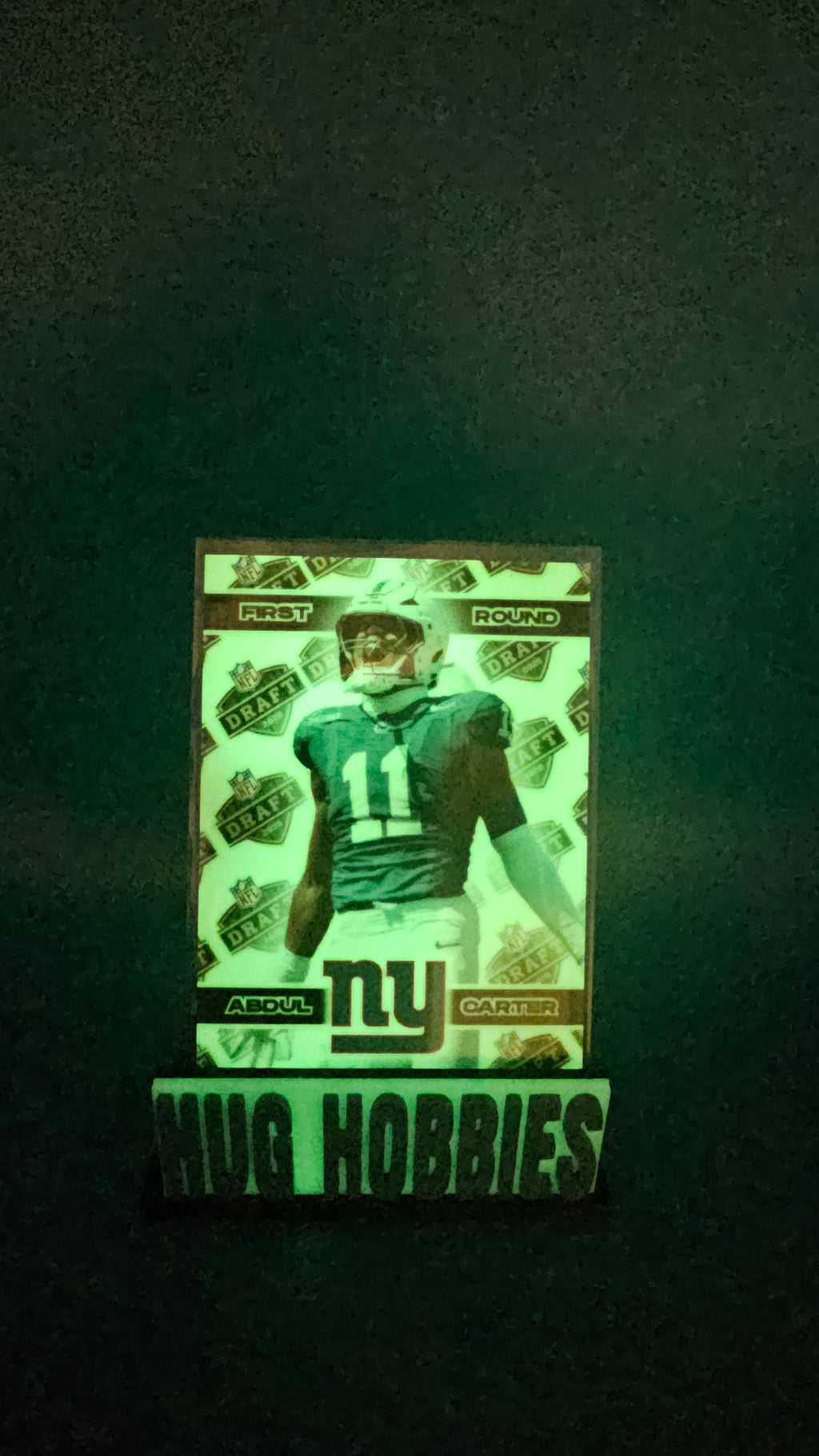 Abdul Carter 2025 First-Round Rookie Insert - Penn State Nittany Lions / New York Giants Glow-in-the-Dark Custom Card