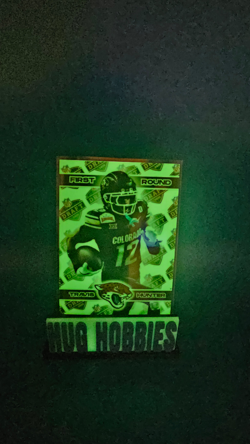 Travis Hunter 2025 First-Round Rookie Insert - Colorado Buffaloes / Jacksonville Jaguars Glow-in-the-Dark Custom Card