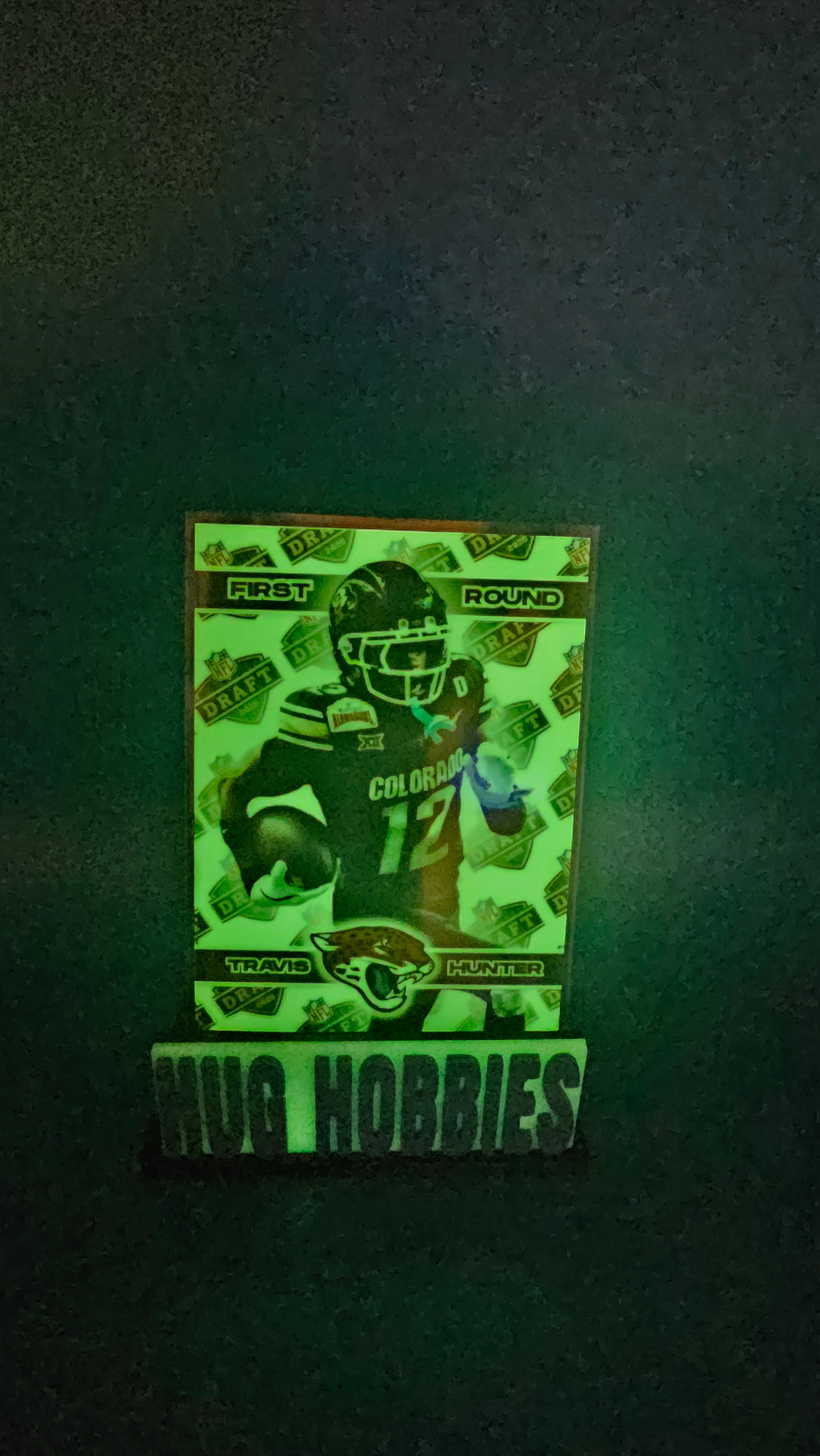 Travis Hunter 2025 First-Round Rookie Insert - Colorado Buffaloes / Jacksonville Jaguars Glow-in-the-Dark Custom Card