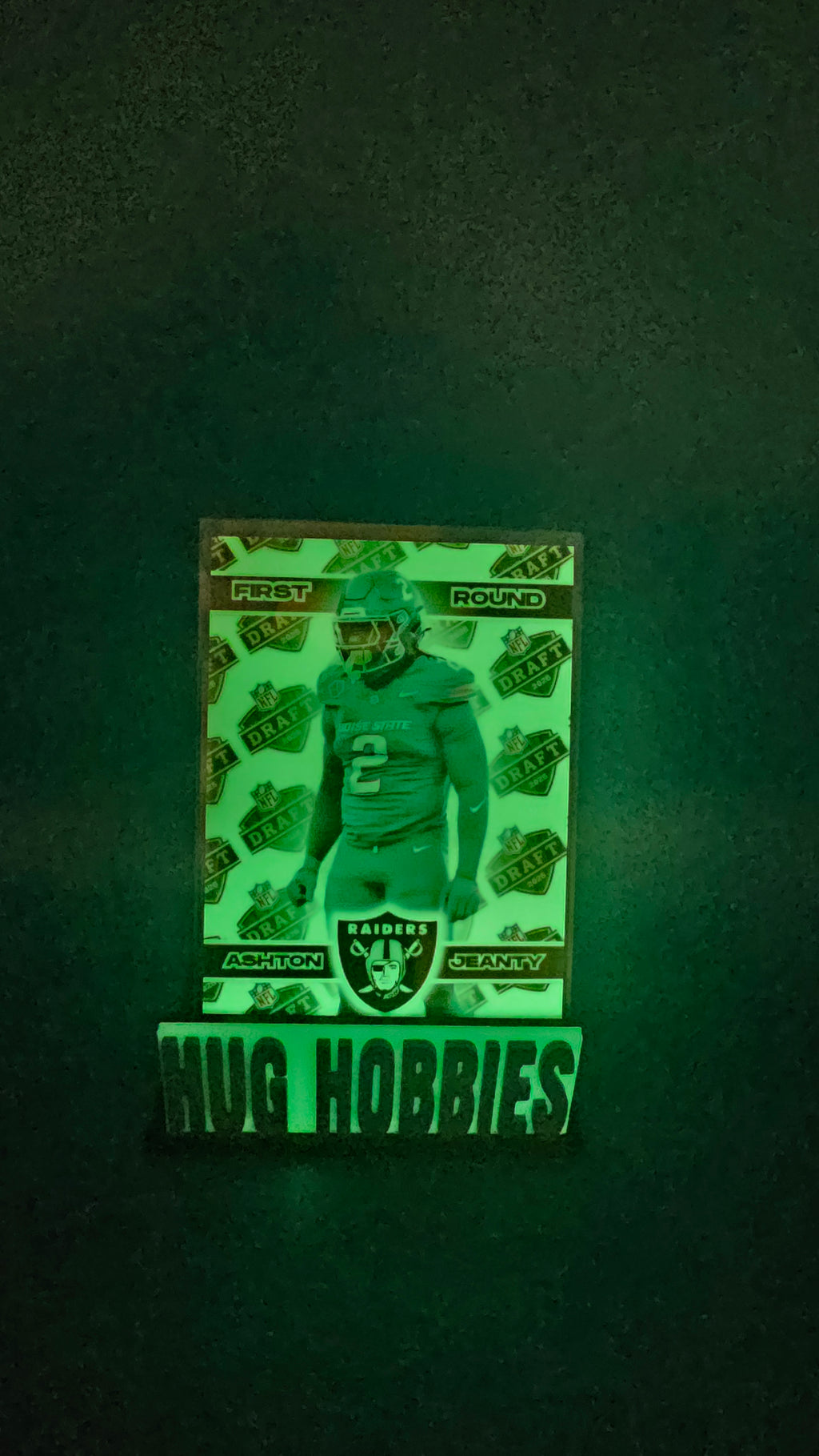 Ashton Jeanty 2025 First-Round Rookie Insert - Boise State Broncos / Las Vegas Raiders Glow-in-the-Dark Custom Card