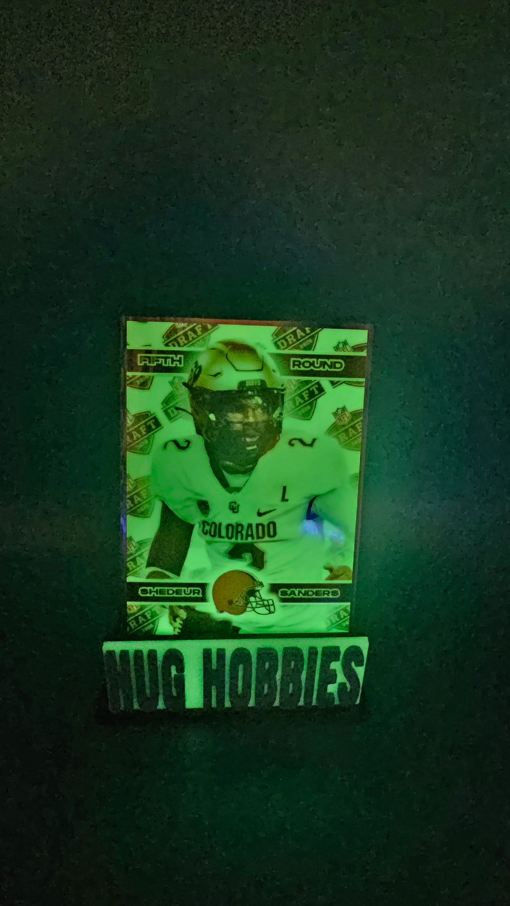 Shedeur Sanders 2025 Fifth-Round Rookie Insert - Colorado Buffaloes / Cleveland Browns Glow-in-the-Dark Custom Card
