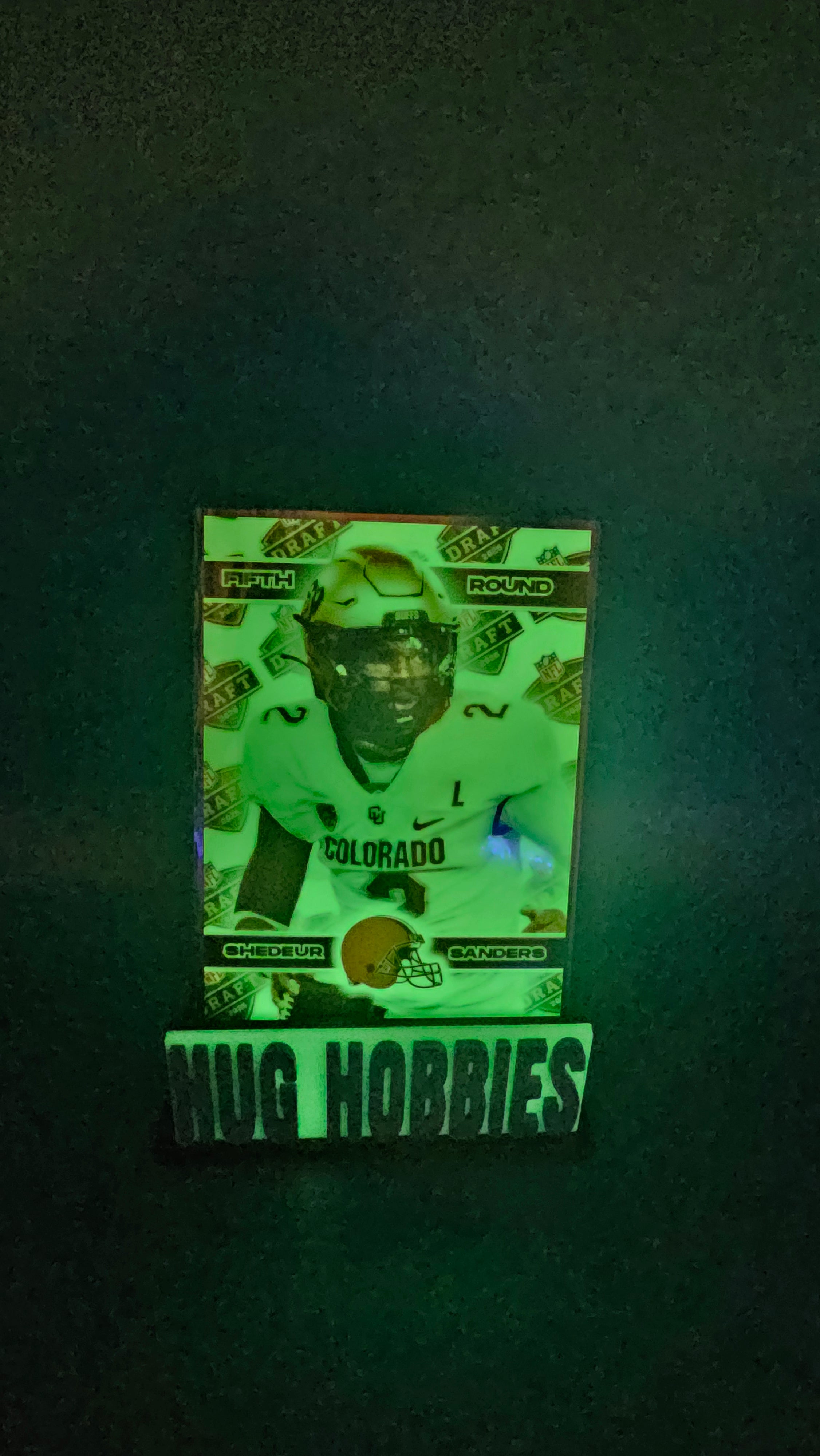 Shedeur Sanders 2025 Fifth-Round Rookie Insert - Colorado Buffaloes / Cleveland Browns Glow-in-the-Dark Custom Card