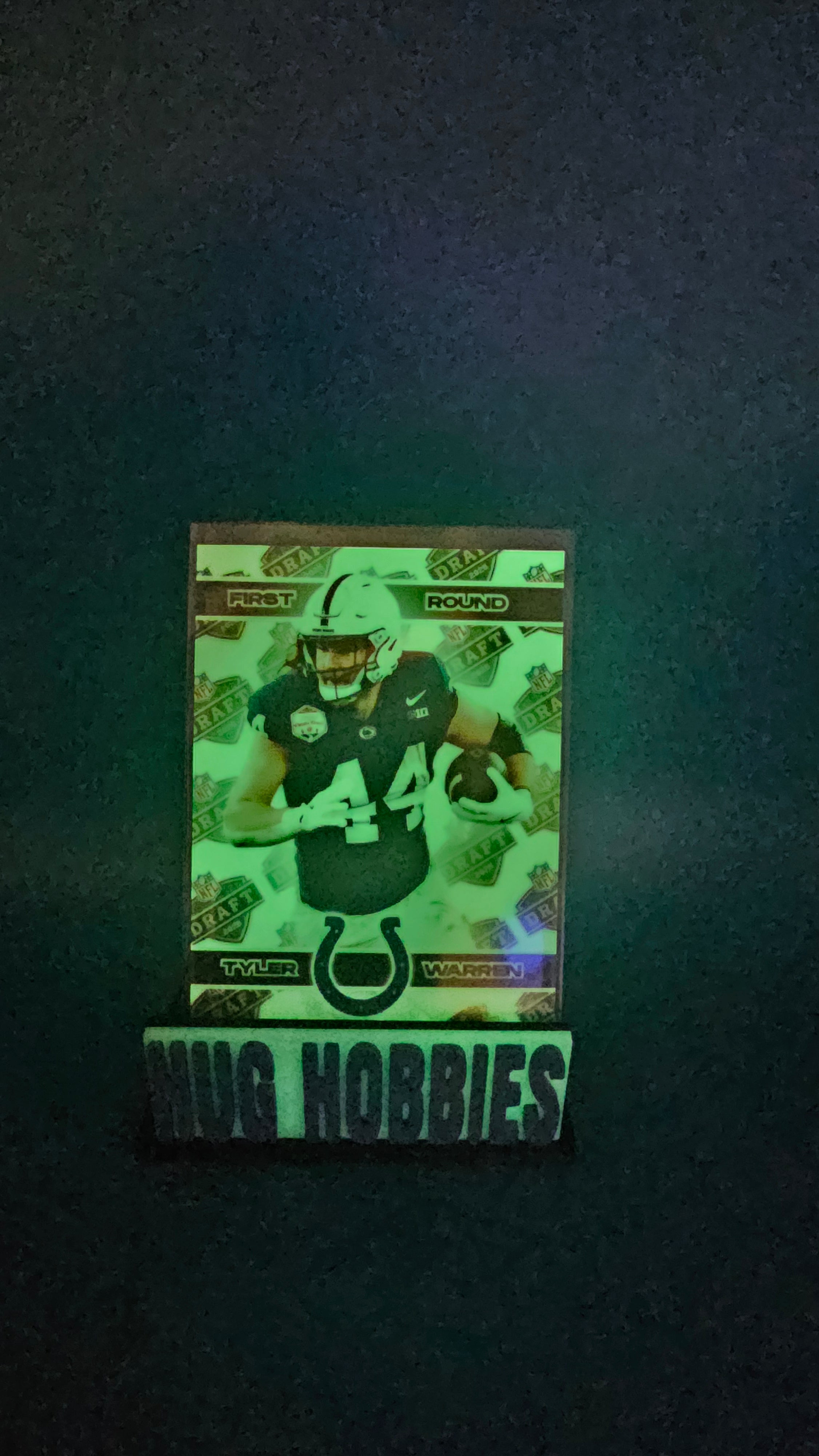 Tyler Warren 2025 First-Round Rookie Insert - Penn State Nittany Lions / Indianapolis Colts Glow-in-the-Dark Custom Card