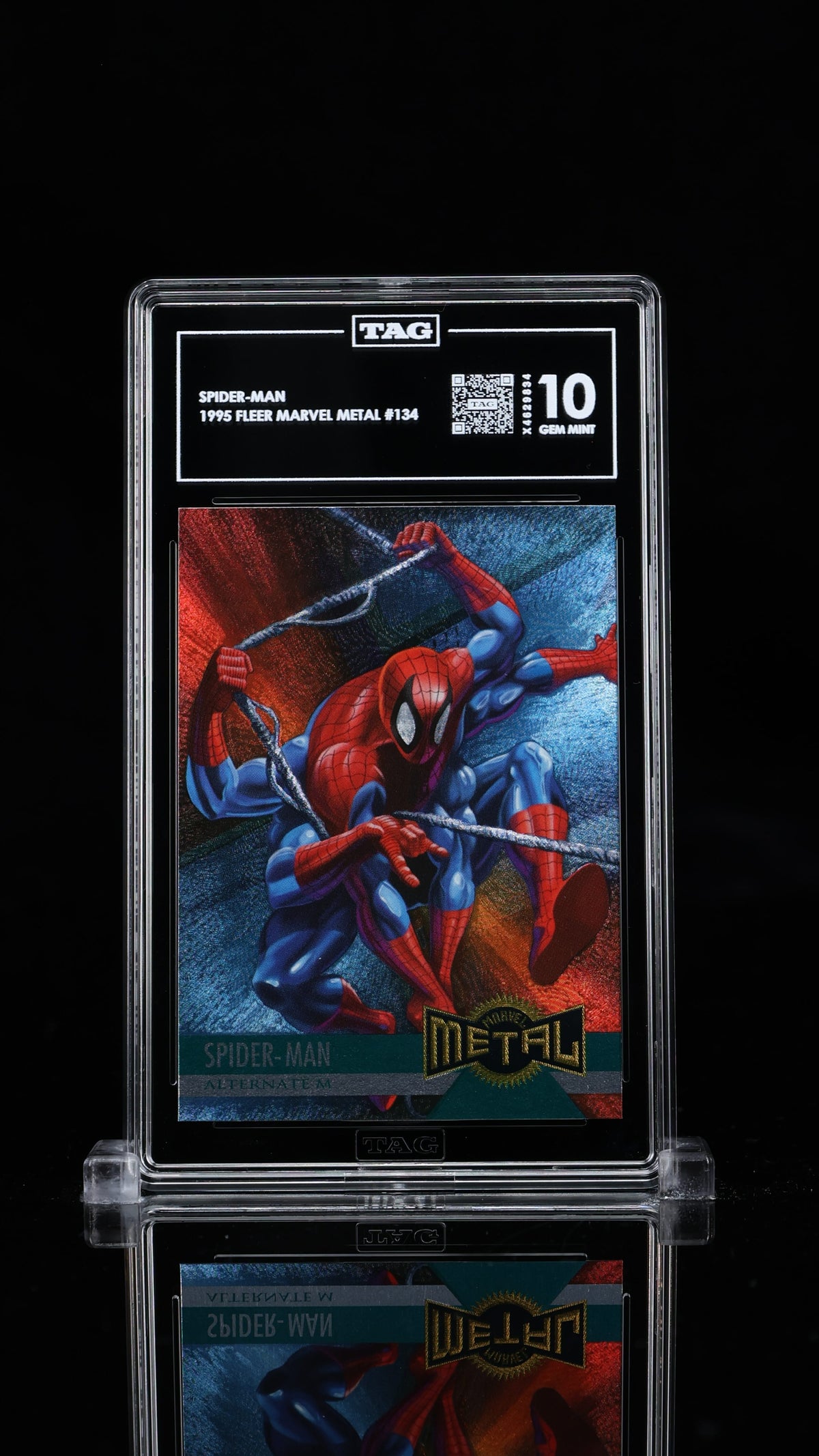 1995 Fleer Marvel Metal Spider-Man #134 TAG 10 Gem Mint